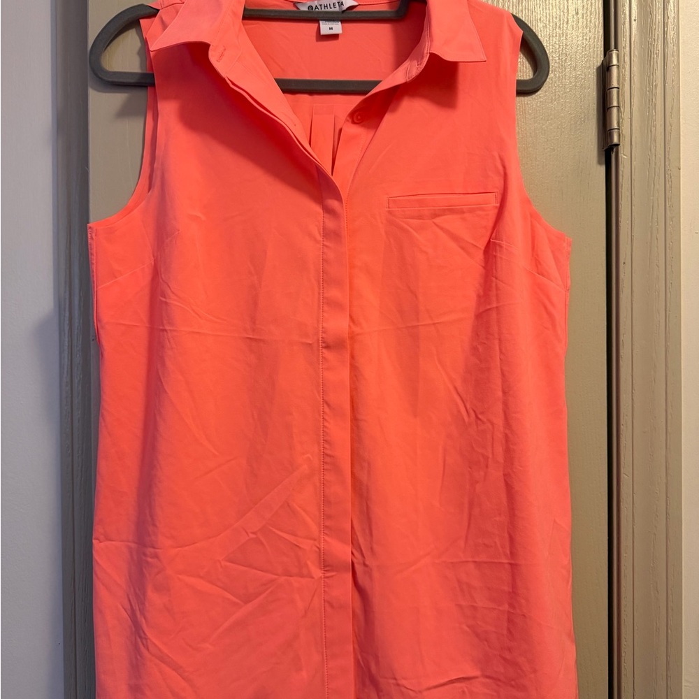 Athleta Coral Sleeveless Blouse